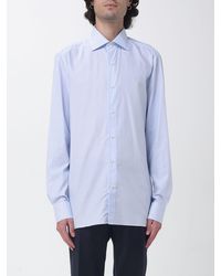 Luigi Borrelli Napoli - Luciano Long-Sleeve Striped Cotton Shirt With French Collar - Lyst