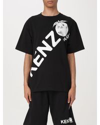 KENZO - T-shirt in cotone con logo - Lyst