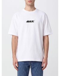 Off-White c/o Virgil Abloh - Crewneck Cotton T-Shirt With Arrow Logo On The Back - Lyst