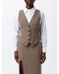 Mar De Margaritas - Houndstooth Viscose Blend Tailored Waistcoat - Lyst