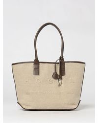 Hogan - Einkaufstasche Aus Baumwolle Und Leder - Lyst