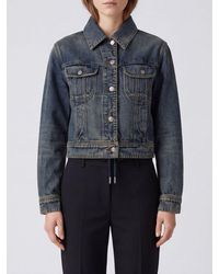 McQueen - Cropped Denim Jacket - Lyst