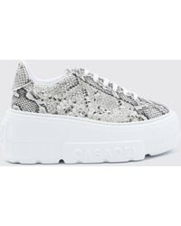 Casadei - Nexus Python Print Leather Platform Sneakers - Lyst