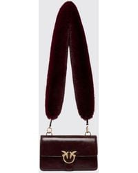Pinko - Love One Classic Mini Leather Crossbody Bag With Love Birds Buckle - Lyst