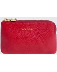 Coccinelle - C-Me Softy Grained Leather Coin Purse With Keychain - Lyst