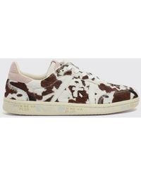 Premiata - Bonnie Animal-Print Pony Hair And Leather Sneakers - Lyst