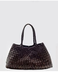 Dragon Diffusion - Santa Croce Woven Leather Shoulder Bag With Double Handle - Lyst