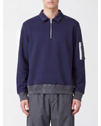 Sacai - Long-Sleeved Zip-Up Cotton-Blend Polo Shirt - Lyst