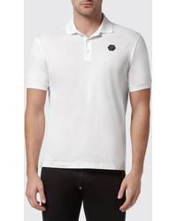 Philipp Plein - Short-Sleeve Cotton Polo Shirt With Skull Print And Logo - Lyst