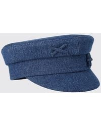Ruslan Baginskiy - Cotton Denim Baker Boy Cap With Applied Logo - Lyst