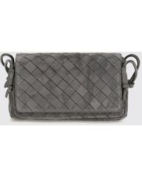 Bottega Veneta - Notturno Intrecciato Suede Calfskin Shoulder Bag With Knotted Strap - Lyst