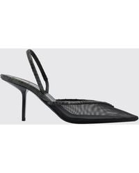 Saint Laurent - Folie Python Print Leather And Mesh Slingback Pumps - Lyst