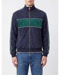 CASABLANCA - Striped Suede Leather Jacket With Jacquard Monogram - Lyst