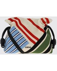 Loewe - Flamenco Striped Jacquard Cotton Canvas Clutch With Knot - Lyst