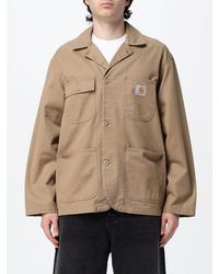 Carhartt - Cotton Twill Shirt Jacket With Patch Pockets And Logo Patch - Lyst