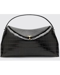 TOTEME - T-Lock Croc-Effect Leather Handbag With Monogram Logo - Lyst
