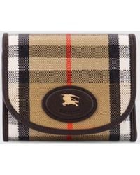 Burberry - Vintage Check Coated Cotton Tri-Fold Wallet - Lyst