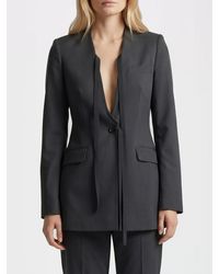 Maison Margiela - Single-Breasted Cropped Virgin Wool Blazer With Tie Fastening - Lyst