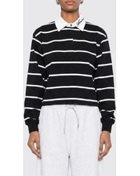 Amiri - Striped Long-Sleeved Cotton Polo Shirt With Contrast Logo - Lyst