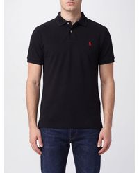 Polo Ralph Lauren - Short-Sleeve Cotton Polo Shirt With Contrasting Embroidered Logo - Lyst