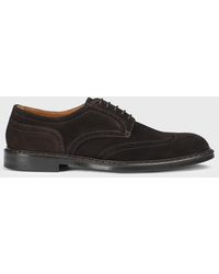 Doucal's - Suede Derby Shoes With Brogue Detail - Lyst