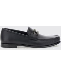 Ferragamo - Calfskin Penny Loafer With Gancini Logo And Rubber Sole - Lyst