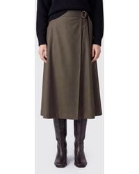 Burberry - High-Waisted Wool Midi Wrap Skirt - Lyst