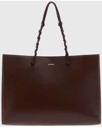 Jil Sander - Large Tangle Calfskin Leather Tote Bag With Braided Handle - Lyst