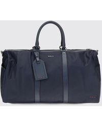 Kiton - Nylon And Leather Travel Bag With Removable Strap And Metal Logo - Lyst