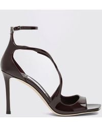 Jimmy Choo - Azia Patent Leather High Heel Sandals With Ankle Strap - Lyst