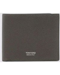 Tom Ford - Bifold Calf Leather Wallet With Bill Compartment And Logo - Lyst