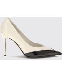 Ferragamo - Bicolour Calfskin Pumps With Stiletto Heel And Almond Toe - Lyst