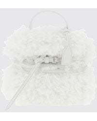 Moschino - Tie Me Shearling Mini Handbag With Shoulder Strap - Lyst