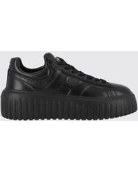 Hogan - H-Stripes Smooth Calfskin Platform Trainers With Embossed Logo - Lyst