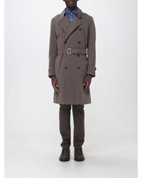 Herno - Double-Breasted Cotton Blend Trench Coat With Belted Waist - Lyst