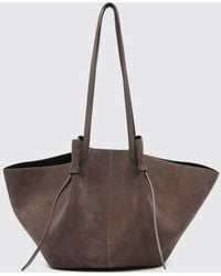 Yuzefi - Large Mochi Suede Shoulder Bag With Double Handle - Lyst