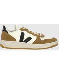 Veja - V-10 O.T. Leather Sneakers With Contrast Logo And Sustainable Sole - Lyst