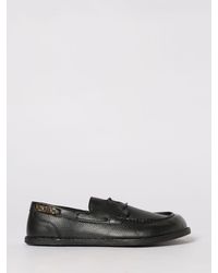 Moschino - Grain Leather Boat Loafers - Lyst