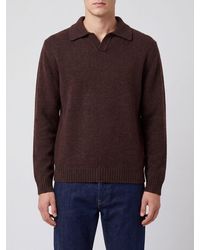 Aspesi - Long-Sleeved Wool Knit Polo Shirt With A Classic Collar - Lyst