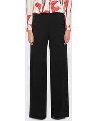 Carolina Herrera - Wide-Leg Virgin Wool Knitted Palazzo Trousers - Lyst