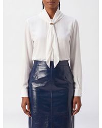 Max Mara - Slim Fit Pussy-Bow Silk Blouse - Lyst