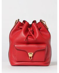 Coccinelle - Beat Generation Hammered Leather Bucket Bag - Lyst
