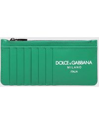 Dolce & Gabbana - Portacarte di credito verticale in pelle di vitello con logo - Lyst