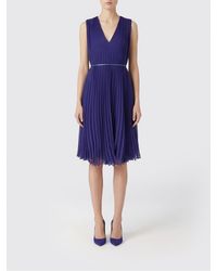 Max Mara - Pleated Dress With Belt - Lyst