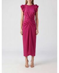 Isabel Marant - Teriany Asymmetrical Silk Midi Dress With Ruffles - Lyst