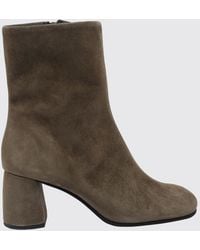 Poeve - Bicolour Suede Ankle Boots With Medium Heel And Side Zip - Lyst