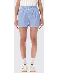Sporty & Rich - Sporty &Amp Rich High-Waisted Cotton Boxer Shorts - Lyst