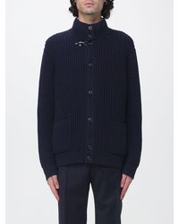 Fay - Wool Turtleneck Cardigan With Toggle Fastening And Patch Pockets - Lyst