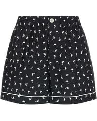 Moschino - Printed Silk Shorts - Lyst