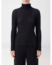 Issey Miyake - Pleated Slim Fit Turtleneck With Long Sleeves - Lyst